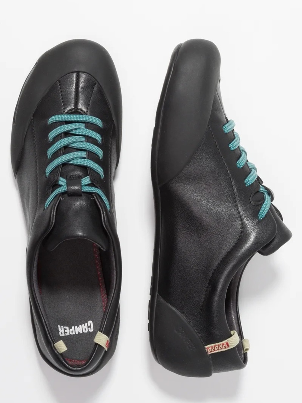 Camper Peu Senda Womens Black Leather Lace Up Euro Sneakers Shoes SZ 36